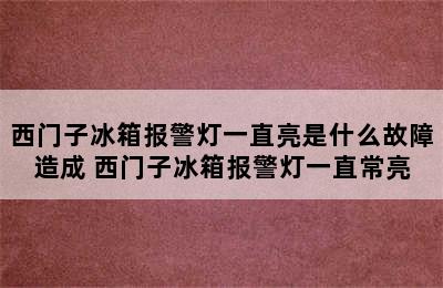 西门子冰箱报警灯一直亮是什么故障造成 西门子冰箱报警灯一直常亮